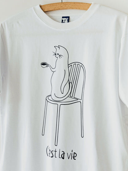 LA VIE EST AVENTURE フレンチプリントTシャツ