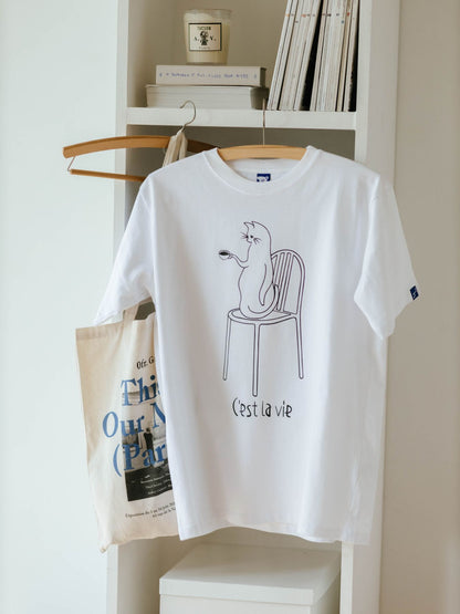 LA VIE EST AVENTURE フレンチプリントTシャツ