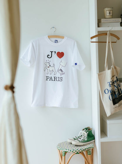 LA VIE EST AVENTURE フレンチプリントTシャツ