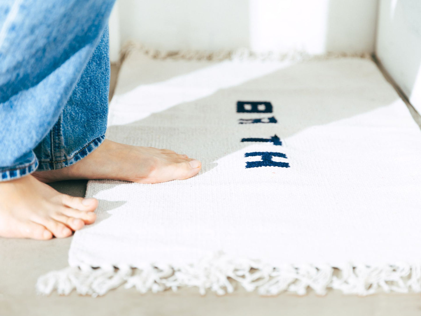 HANDLOOMED RECYCLE YARN BATH MAT 45︎×75cm（バスマット）