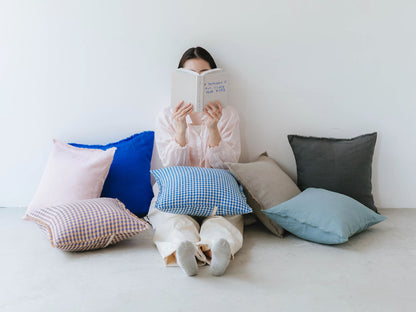 fog linen work × Orné de Feuilles 別注リネンクッションカバー（フリンジ付き）
