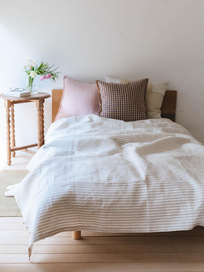 fog linen work × Orné de Feuilles 別注リネンクッションカバー（フリンジ付き）