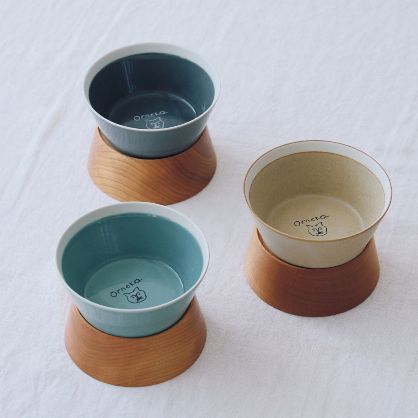 yumiko iihoshi porcelain × Orneko フードボウルスタンド（セット）